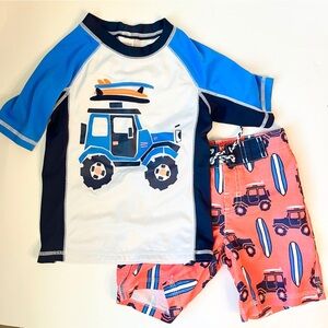 Gymboree Surf Truck Toddler Swim Suit Set